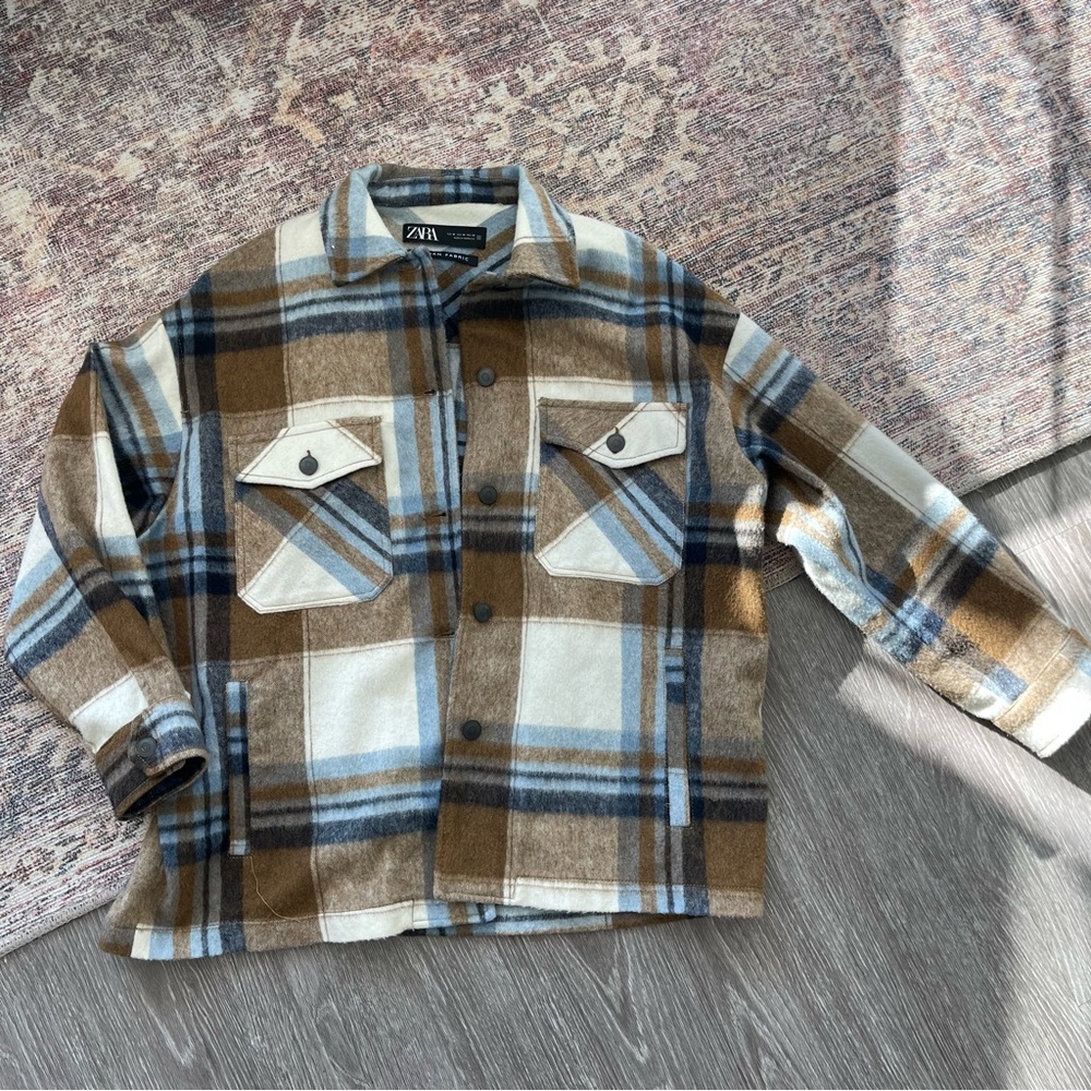 Zara Plaid Shacket.  Size Medium